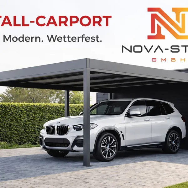 Metall-Carport von Nova Steel GmbH — stabil, modern, wetterfest