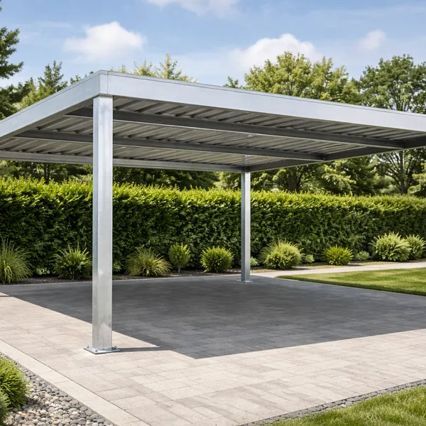 Carport Stahl verzinkt, Einfamilienhaus Steiermark